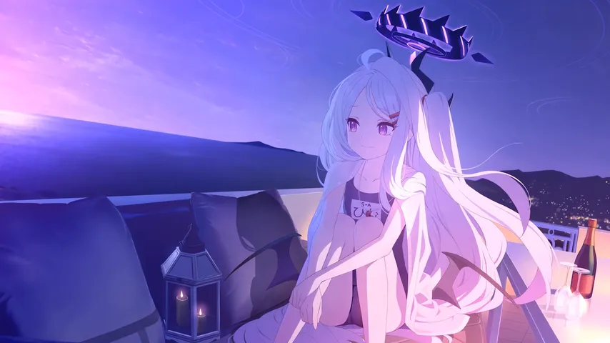 Blue Archive Hina Summer: Menu backgrounds