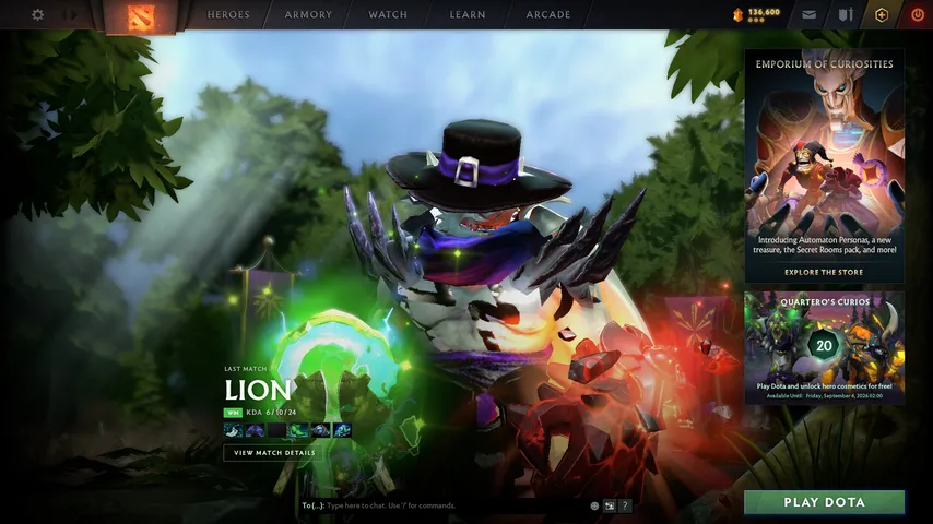Last Match: Menu backgrounds — a Dota 2 mod